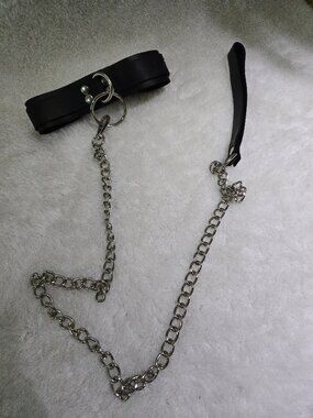 High quality real leather choker necklace and leash